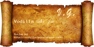 Vodilla Géza névjegykártya