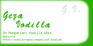 geza vodilla business card